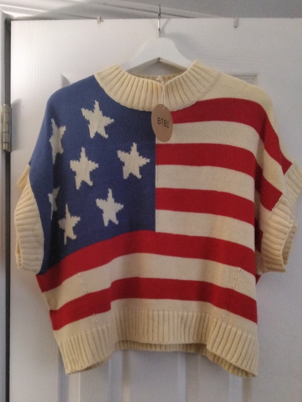 BiBi Red, White & Blue Flag Knit Pullover - Picture 1 of 6